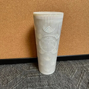 Starbucks Spring 2023 White Pearl Shell Mermaid Siren Scales Tumbler Venti 24oz